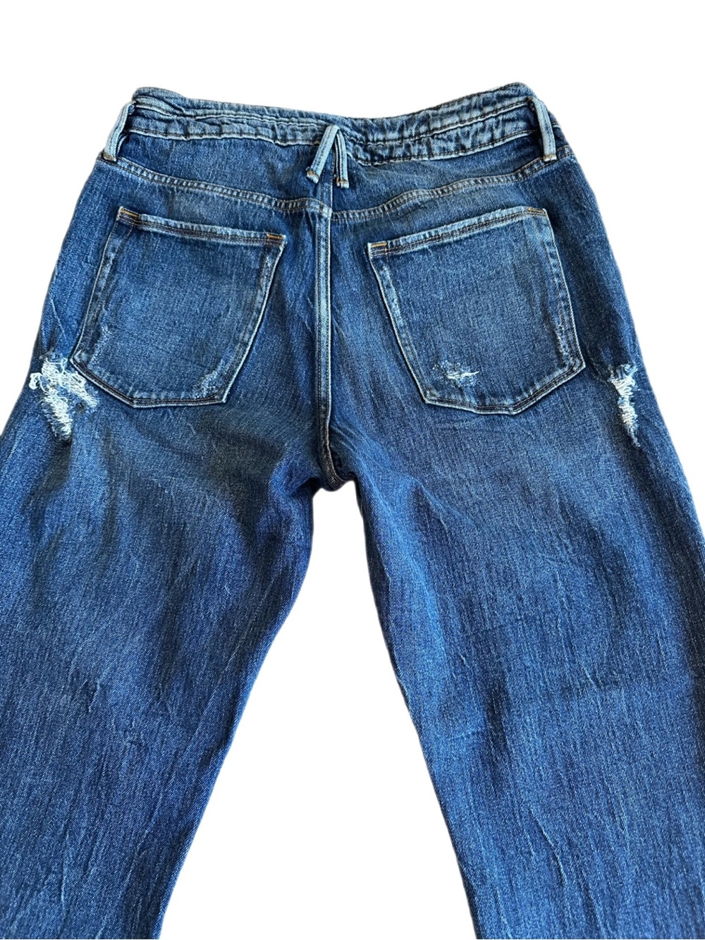 Good American Good Vintage Ripped Straight Ankle Jeans Blue Size 8/29 - Picture 4 of 9